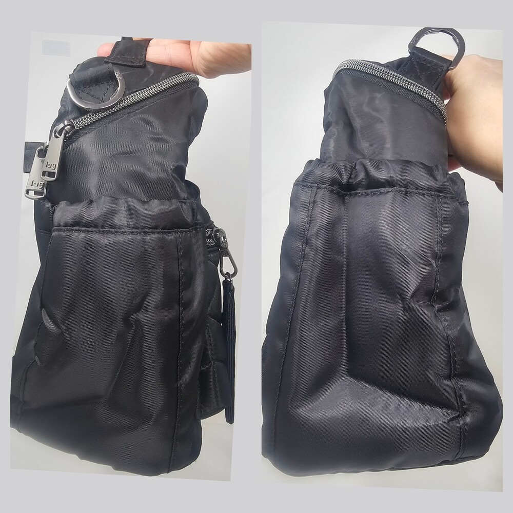 LUG Alpine Midnight Black Crossbody Quilted Medium Bag With Top Handle - Picture 8 of 9